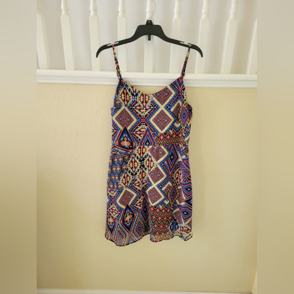 Multicolor Geometric Print Dress